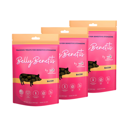 Onward Hound Belly Benefits - 3 Pack 10oz Bags - Training Treats for Dogs with Sensitive Stomachs